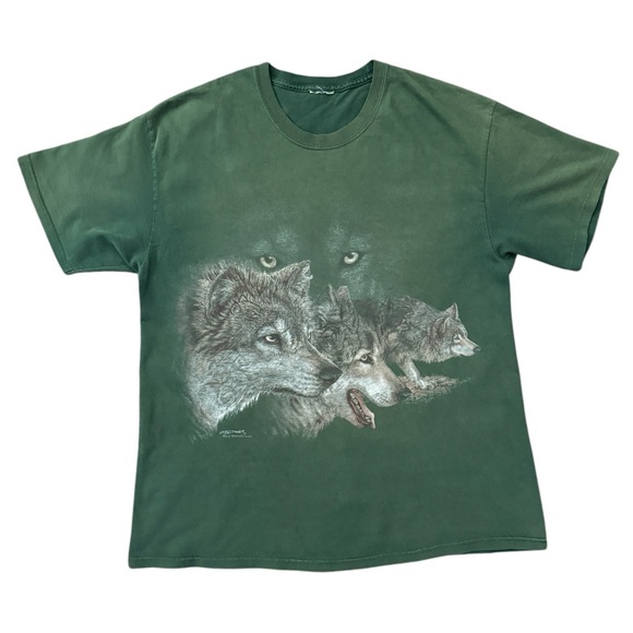 Vintage 90s / Y2K Wolf Pack Shirt - Picture 1 of 4
